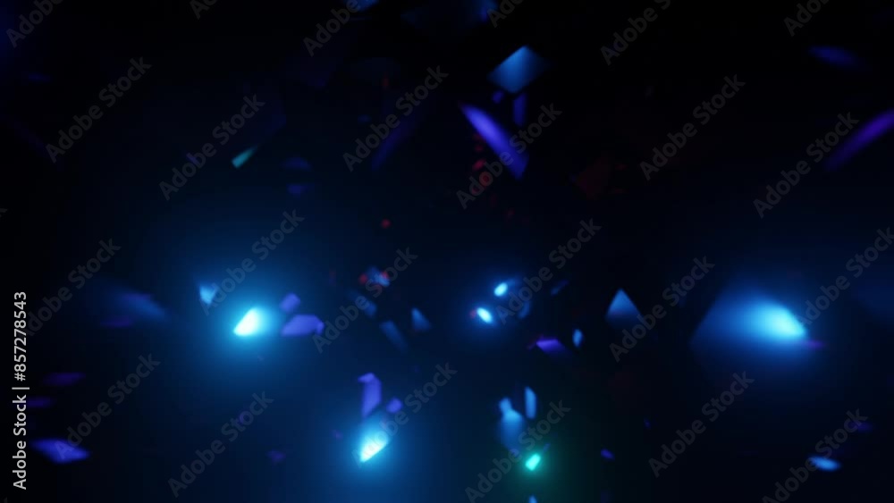 Abstract background 3D animation moving through shiny glass metal and neon lights tunnel, loop Abstract background 3D animation moving through shiny glass metal and neon lights tunnel, loop