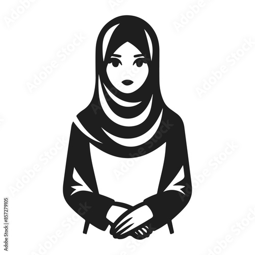 A Saudi arab muslim girl, a silhouette female lady person with a hijab