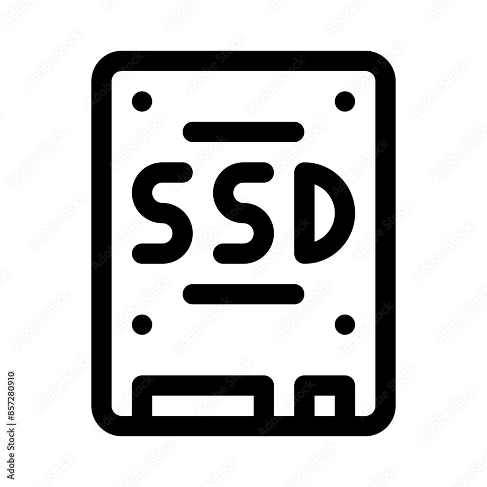 ssd disk line icon