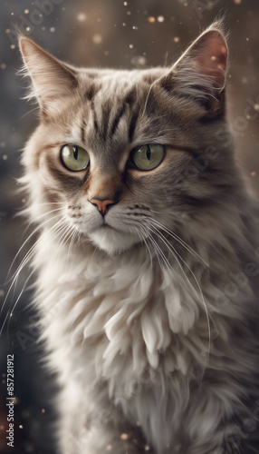 Cat being grumpy illustration on transparent background