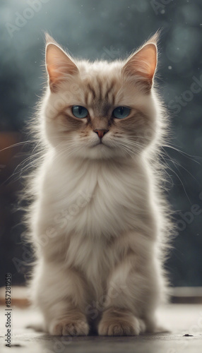 Cat being grumpy illustration on transparent background