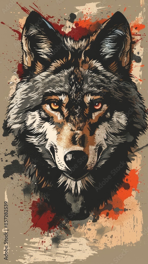 wolf head portrait wolf head portrait