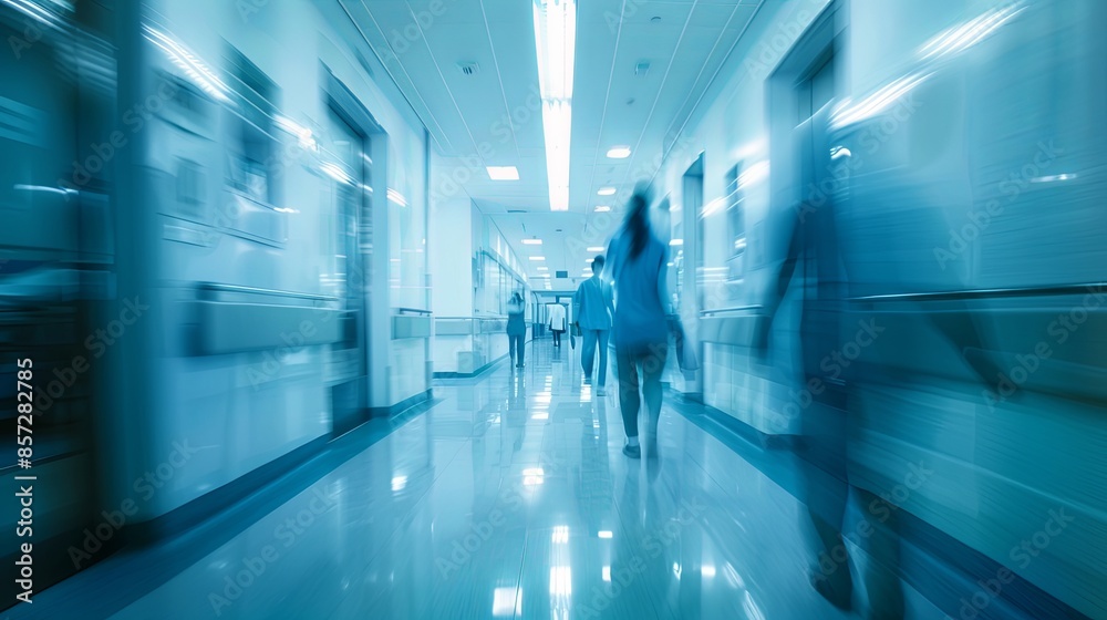 Ethereal Hospital Corridor in Motion Ethereal Hospital Corridor in Motion