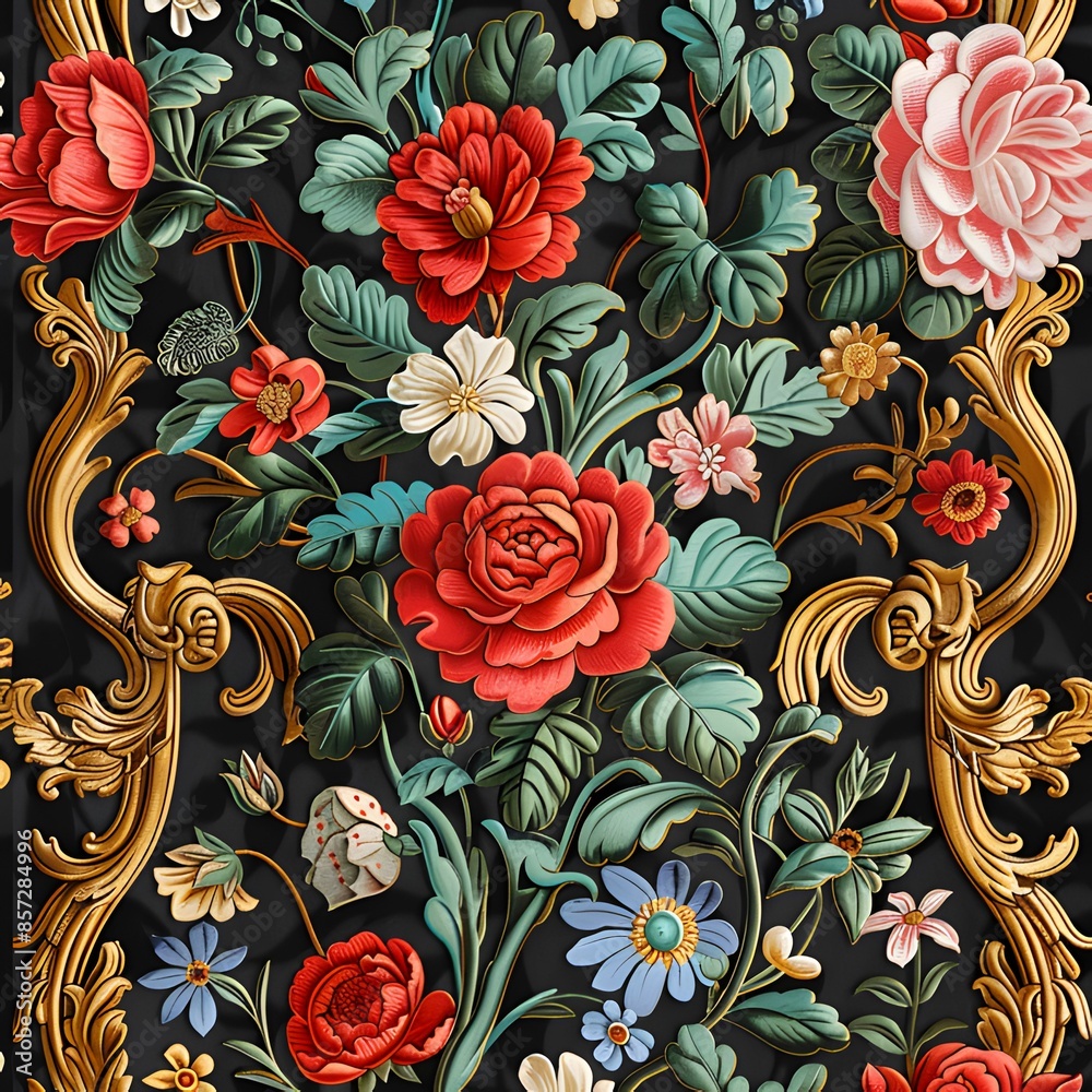 Rococo seamless pattern Rococo seamless pattern