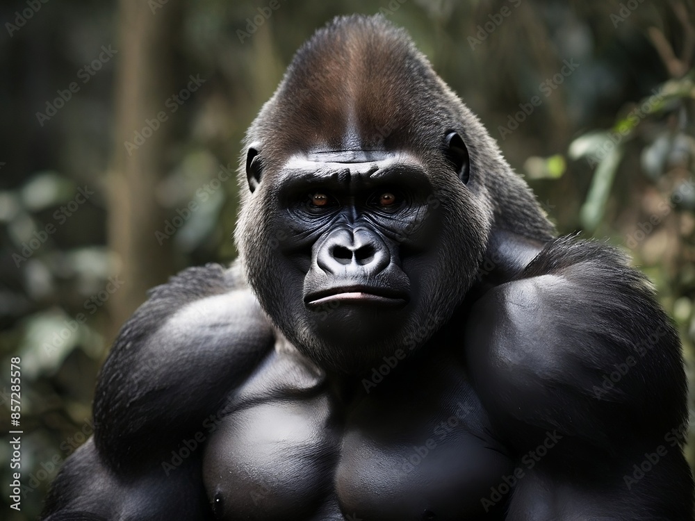 Obraz premium Portrait of a gorilla looking at the camera