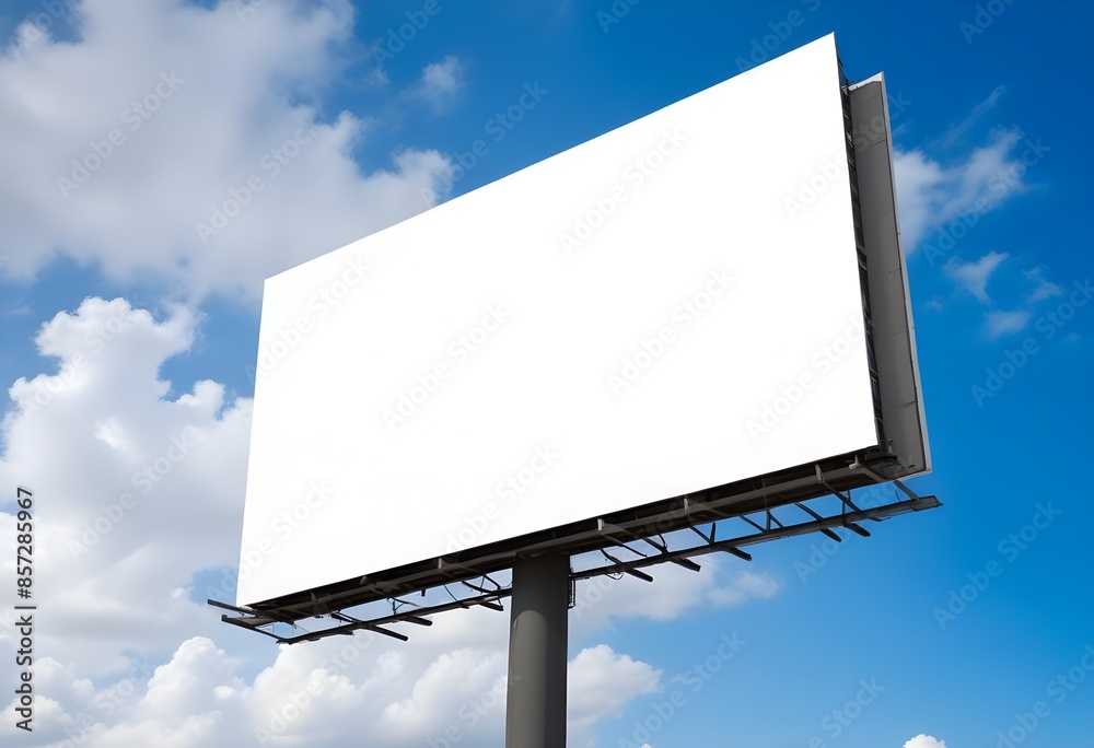Empty Blank white billboard mockup in the sky background AI Generated Empty Blank white billboard mockup in the sky background AI Generated