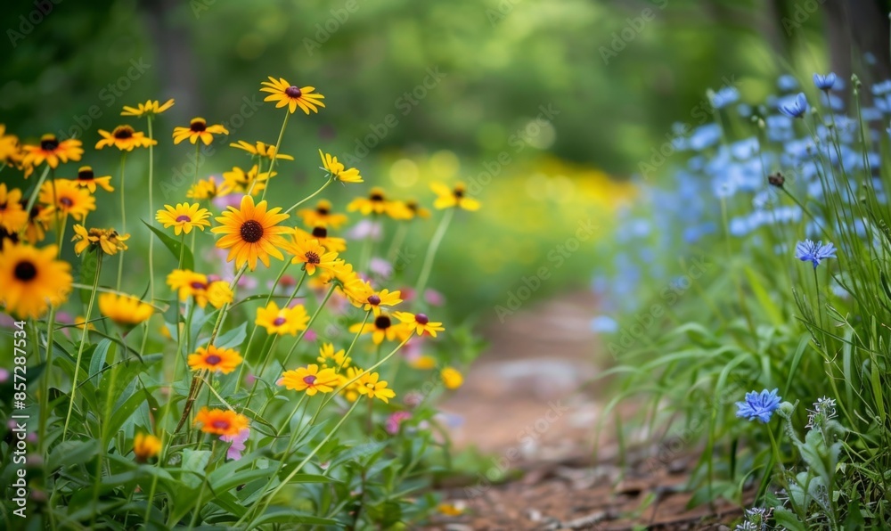 Wildflowers along a path