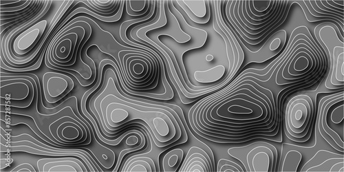 Topo contour map on graybackground, Topographic contour lines vector map. Geography scheme and terrain. Abstract topography concept or Abstract background vector pattern in illustration. 