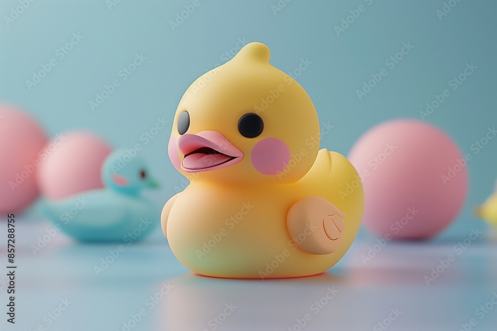 rubber duck in muted pastels kawaii style rubber duck in muted pastels kawaii style