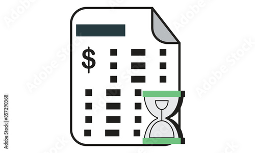 Bill free icon. linear report like paperwork logo. stroke flat style trend modern assess or paycheck logotype graphic design on white background. concept of tax free or legal doc standard and tick or 
