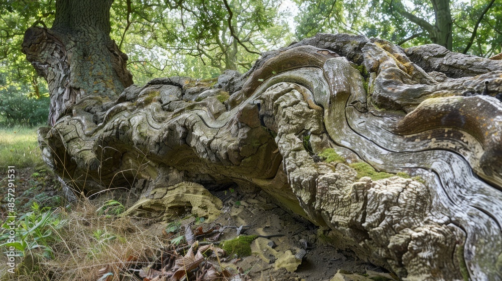 The design of the tree bark in ancient woodlands The design of the tree bark in ancient woodlands