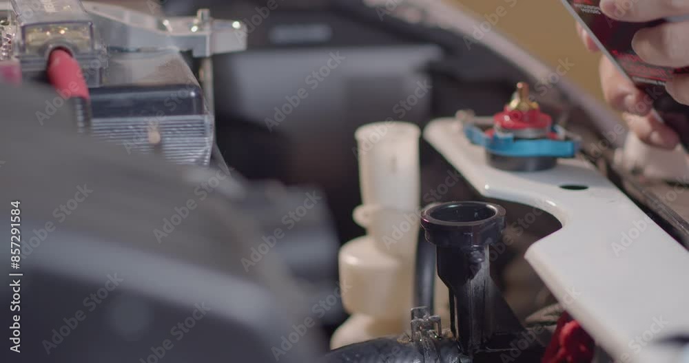 Start the engine and fill blue radiator water.Adding Coolant to Car ...
