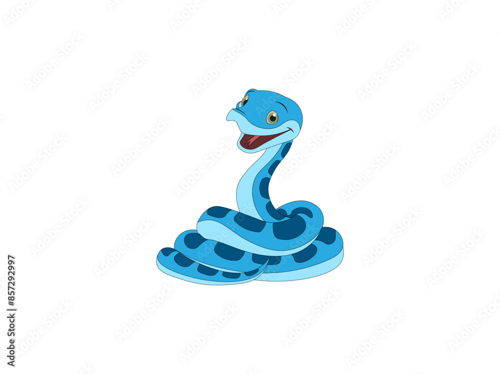 Vector illustration of a cartoon snake with its tongue hanging out Vector illustration of a cartoon snake with its tongue hanging out