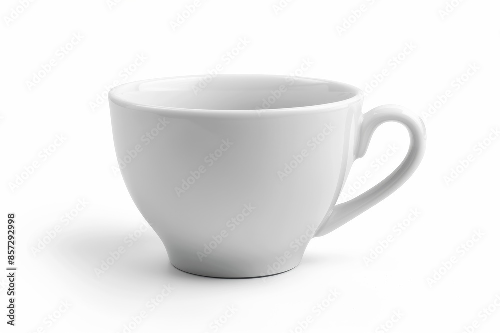 White coffee mug on white table. On a clean or transparent surface background White coffee mug on white table. On a clean or transparent surface background