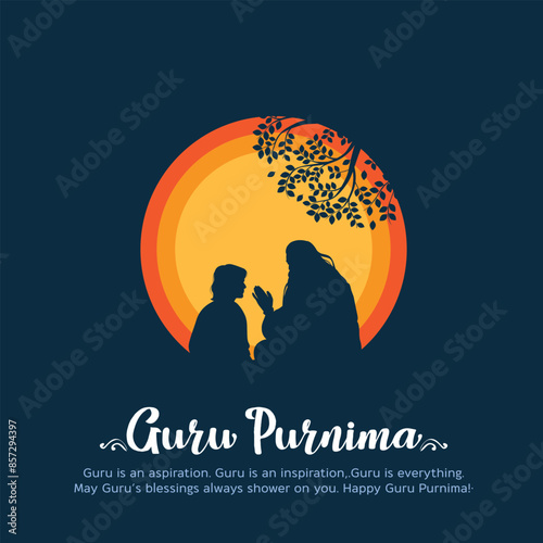 51160693new Happy guru Purnima guru and shishya teaching . god abstract Vector Illustration design.
