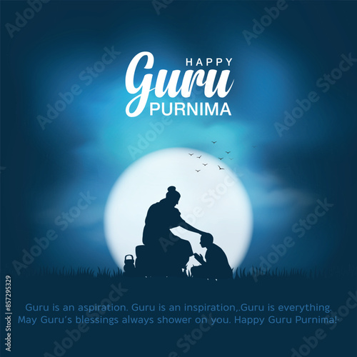 new Happy guru Purnima guru and shishya teaching . god abstract Vector Illustration design.