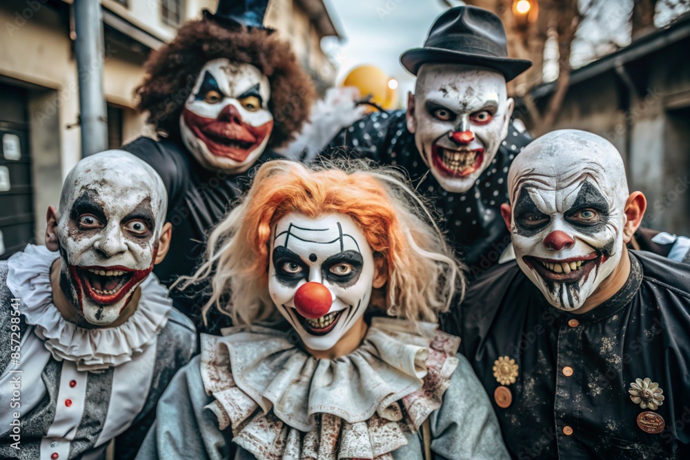 Creepy clown makeup and costumes