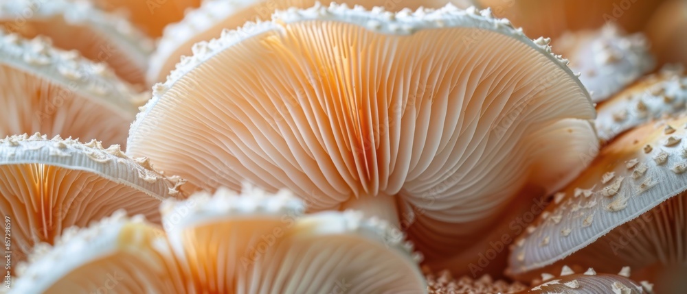 Extreme close-up of mushroom gills Extreme close-up of mushroom gills