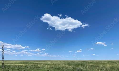 Clear blue sky with a single cloud © Stanislav