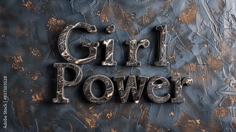 Black Marble Empowerment and Feminism concept art poster.