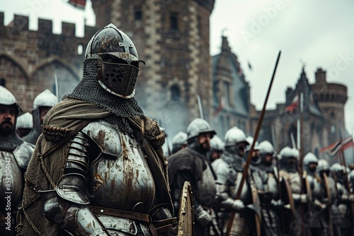 Experience history in this professional image featuring the Dutch army during the Middle Ages, presenting valorous soldiers adorned in authentic medieval armor