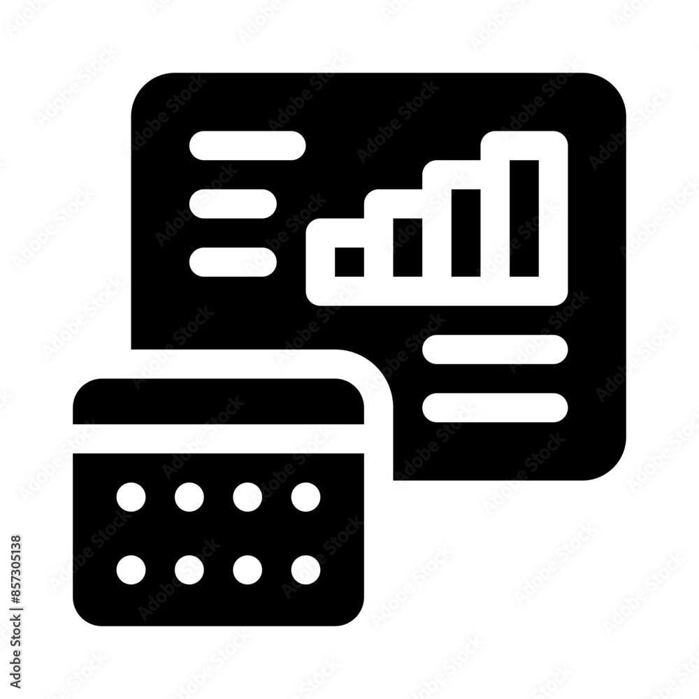 Fototapeta premium graph glyph icon