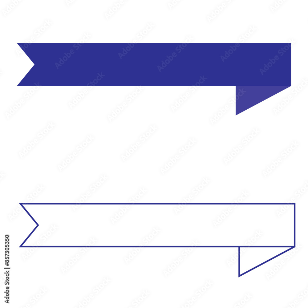 Blue banner ribbon strip with bend flat design for print and websites. isolated on white background. Vector. EPS 10/AI Blue banner ribbon strip with bend flat design for print and websites. isolated on white background. Vector. EPS 10/AI