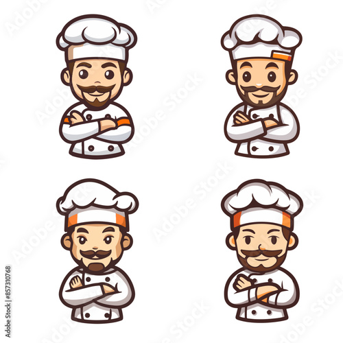 cartoon chef character for logo mascot restaurant