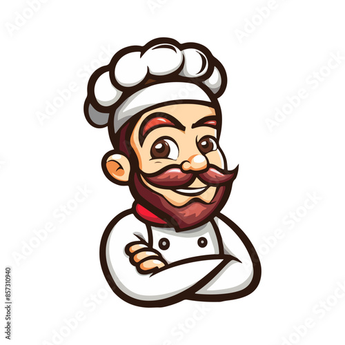 cartoon chef character for logo mascot restaurant