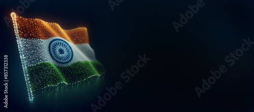 indian flag Abstract of india flag network, internet and global connection concept, Wire Frame polygonal network line, design sphere,Abstract geometric futuristic concept copy space