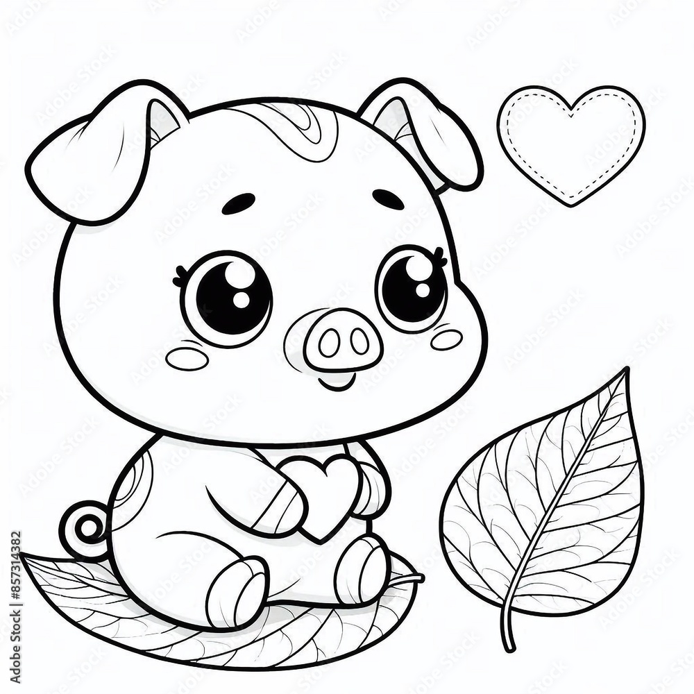 Naklejka premium Ausmalbild Schwein