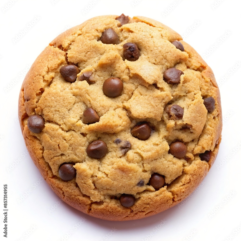Chocolate chip cookie isolated on white background. Chocolate chip cookie isolated on white background.