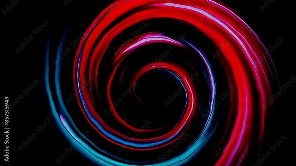 Spiral neon string lines in distort dynamic motion with black background. Spiral neon string lines in distort dynamic motion with black background.