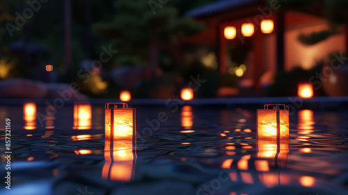 Swiming illuminated lanterns