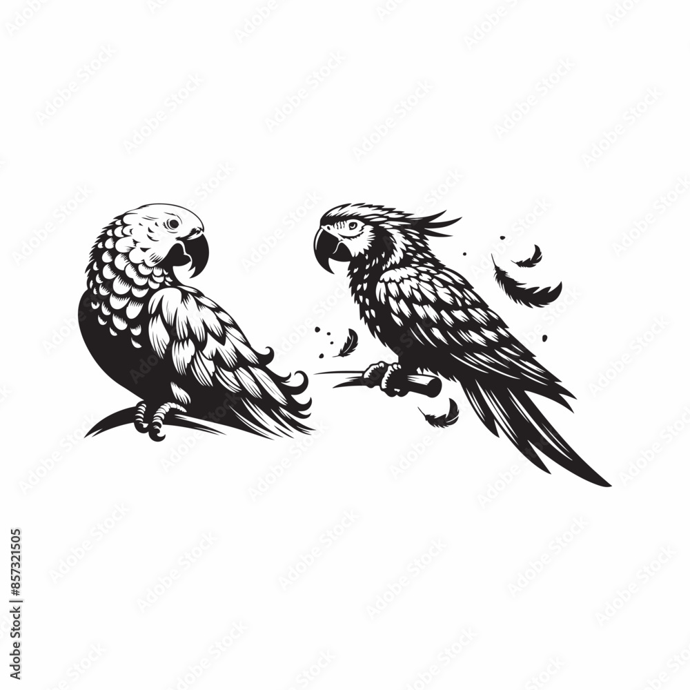 Fototapeta premium parrot vector silhouette style