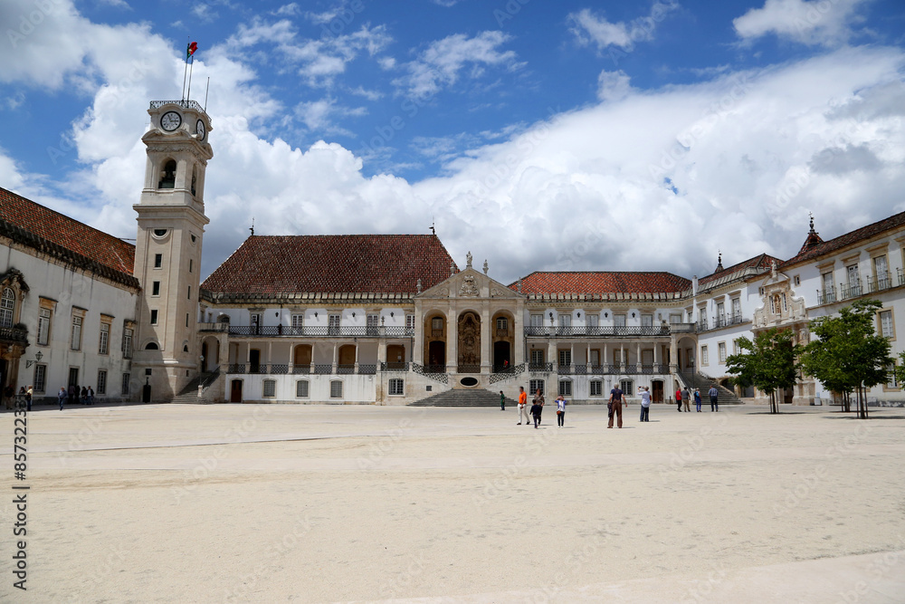 Fototapeta premium The Clock Tower in the old University of Coimbra in Coimbra, Portugal