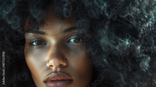 Vibrant Portrait of a Confident Afro Woman for Beauty and Lifestyle Concepts Generative AI