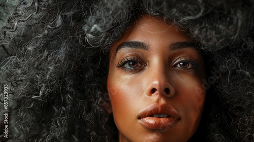 Vibrant Portrait of a Confident Afro Woman for Beauty and Lifestyle Concepts Generative AI