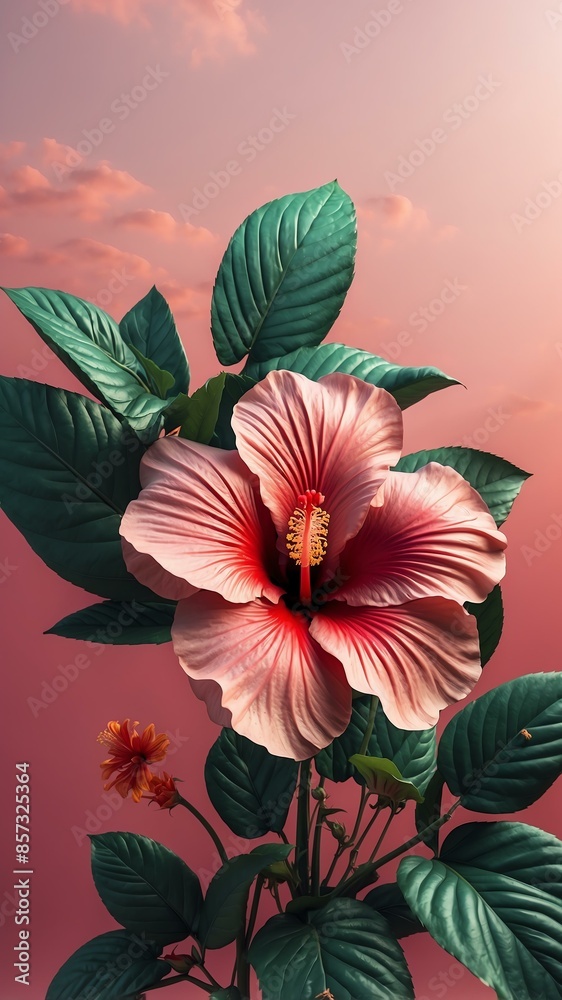 Obraz premium d aesthetic image of summer with hibiscus for wallpap background