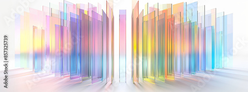 Colorful Glass Prisms in Row with Light Reflections - Abstract Art Photography