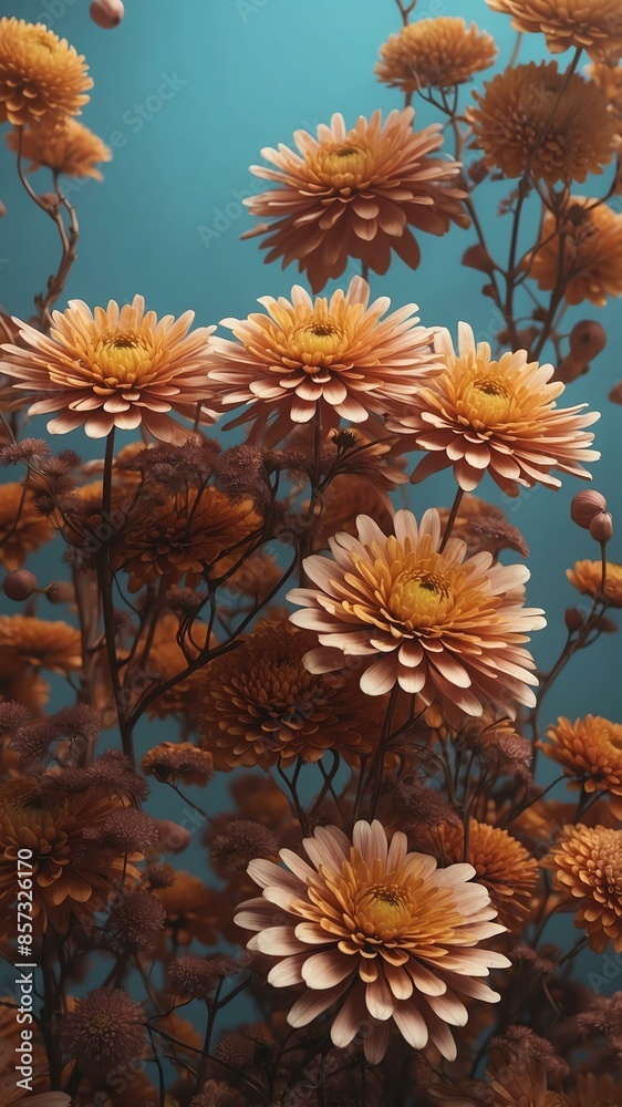 d aesthetic image of autumn with chrysanthemums for w background d aesthetic image of autumn with chrysanthemums for w background
