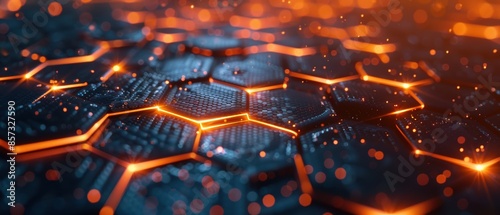 Intricate 8k uhd background featuring interconnected glowing hexagons