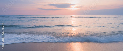 太陽の光が海に反射する風景 背景画像 Generative AI © WOWSTYLE