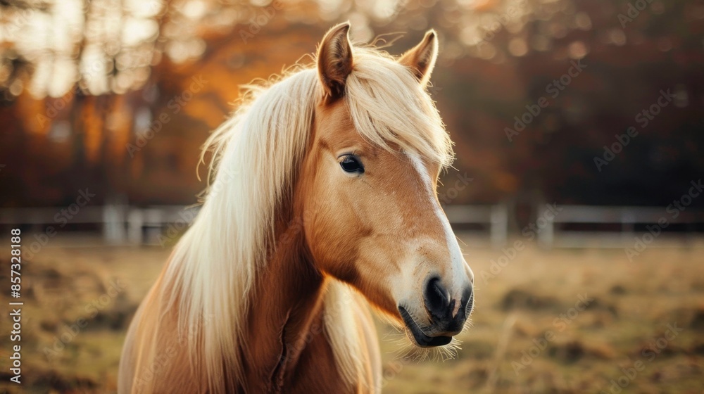 A brown horse with a white mane and a white nose A brown horse with a white mane and a white nose