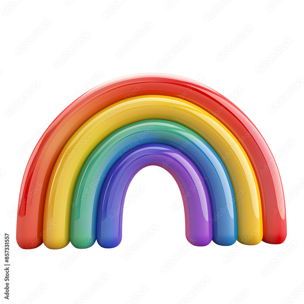 Fototapeta premium rainbow realistic 3D isolated on transparent background. generative ai