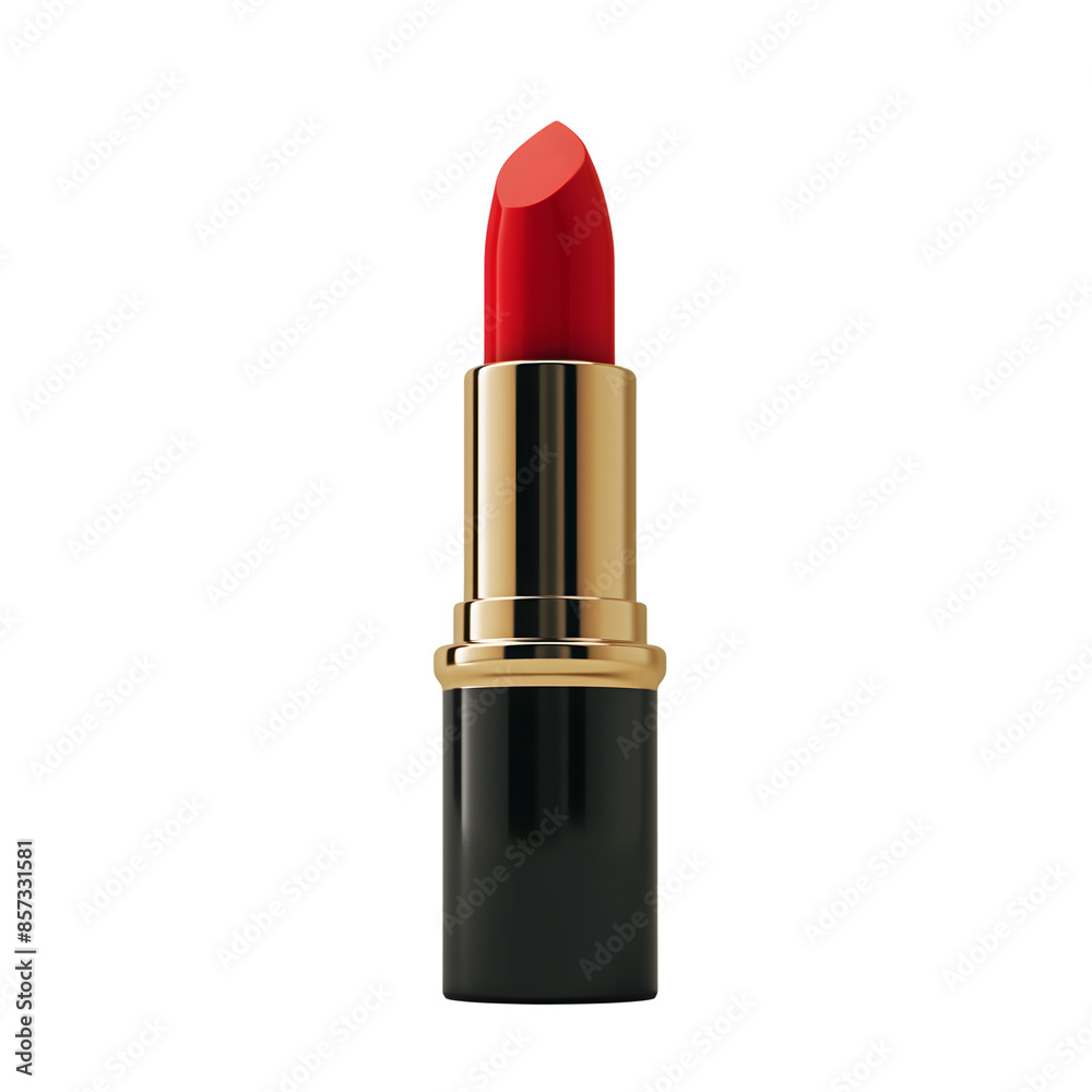 red lipstick realistic 3D isolated on transparent background. generative ai red lipstick realistic 3D isolated on transparent background. generative ai