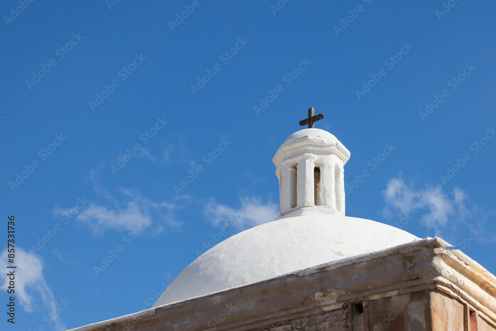 Cross on top of a building at Tumacacori National Historical Park, Nogalez, Arizona Cross on top of a building at Tumacacori National Historical Park, Nogalez, Arizona