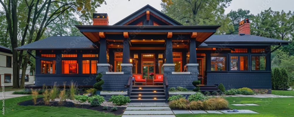Craftsman bungalow with handcrafted details. Craftsman bungalow with handcrafted details.