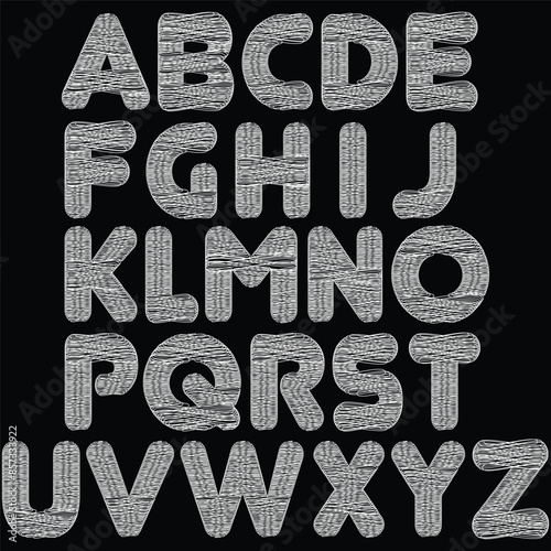 Alphabet Line Art Illustration Flat Design