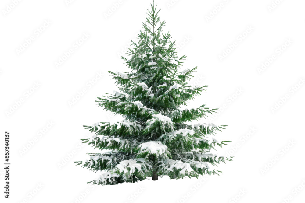 Beautiful snow-covered Christmas tree isolated on a transparent background. perfect for holiday decorations and festive designs. Beautiful snow-covered Christmas tree isolated on a transparent background. perfect for holiday decorations and festive designs.